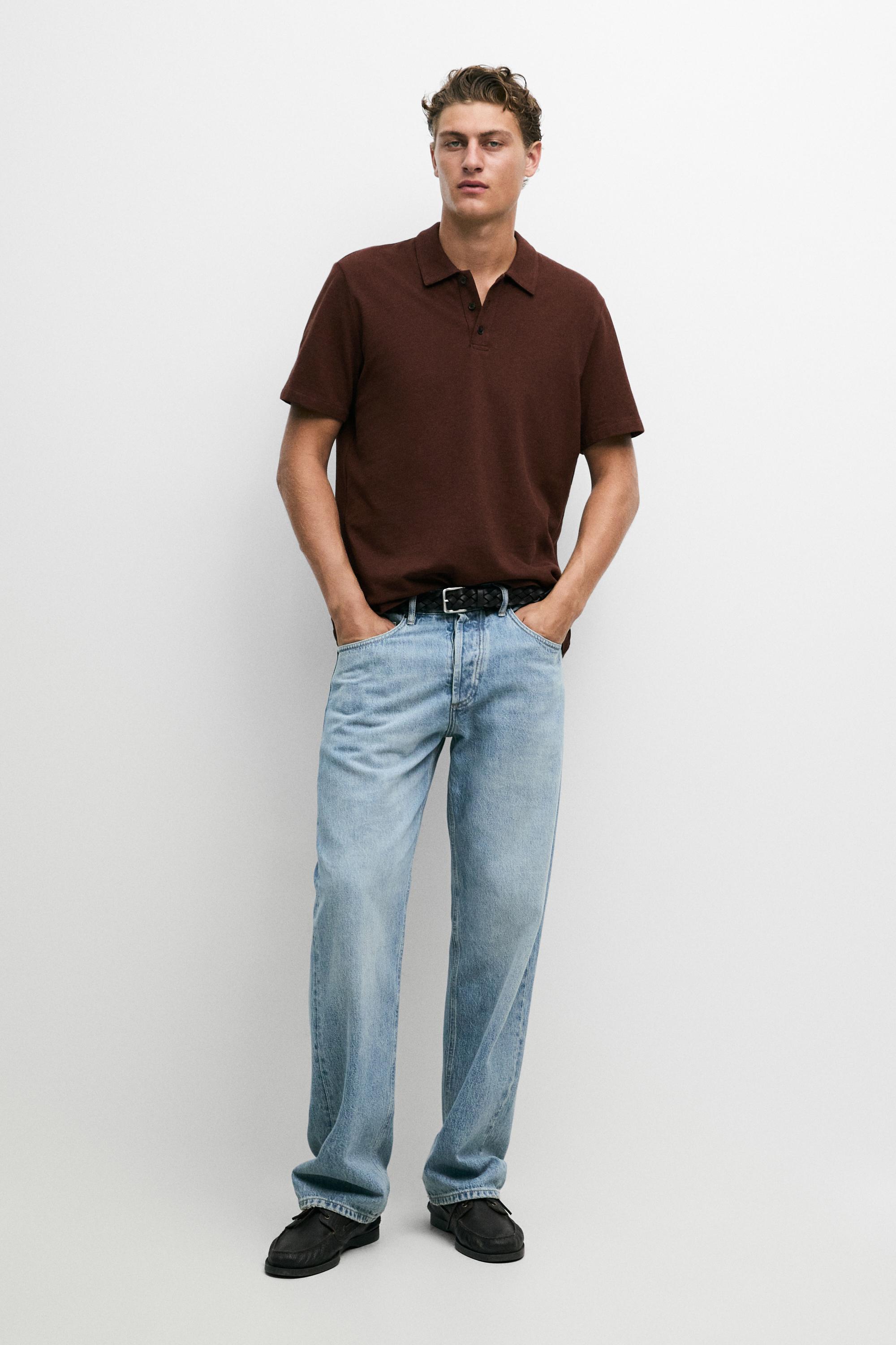 Polo micro-texturé en coton mélangé